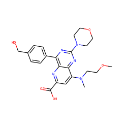 COCCN(C)c1cc(C(=O)O)nc2c(-c3ccc(CO)cc3)nc(N3CCOCC3)nc12 ZINC000143039468