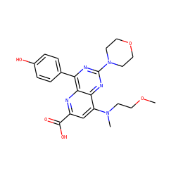 COCCN(C)c1cc(C(=O)O)nc2c(-c3ccc(O)cc3)nc(N3CCOCC3)nc12 ZINC000169698797