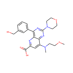 COCCN(C)c1cc(C(=O)O)nc2c(-c3cccc(CO)c3)nc(N3CCOCC3)nc12 ZINC000141183846