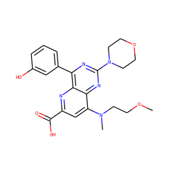 COCCN(C)c1cc(C(=O)O)nc2c(-c3cccc(O)c3)nc(N3CCOCC3)nc12 ZINC000143023461