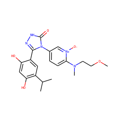 COCCN(C)c1ccc(-n2c(-c3cc(C(C)C)c(O)cc3O)n[nH]c2=O)c[n+]1[O-] ZINC000169706530