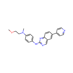 COCCN(C)c1ccc(Nc2ncc3cc(-c4ccncc4)ccc3n2)cc1 ZINC000095586784