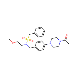 COCCN(Cc1ccc(N2CCN(C(C)=O)CC2)cc1)S(=O)(=O)Cc1ccccc1 ZINC000147273611