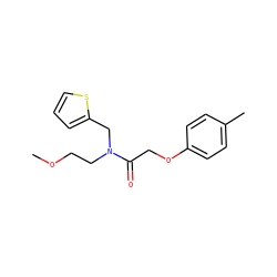 COCCN(Cc1cccs1)C(=O)COc1ccc(C)cc1 ZINC000052843420