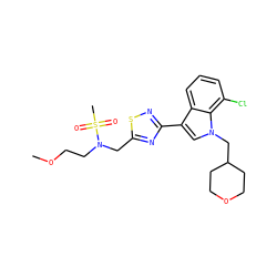 COCCN(Cc1nc(-c2cn(CC3CCOCC3)c3c(Cl)cccc23)ns1)S(C)(=O)=O ZINC000066066490