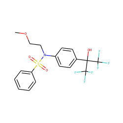 COCCN(c1ccc(C(O)(C(F)(F)F)C(F)(F)F)cc1)S(=O)(=O)c1ccccc1 ZINC000103248812