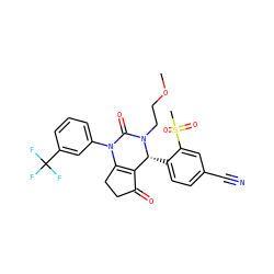 COCCN1C(=O)N(c2cccc(C(F)(F)F)c2)C2=C(C(=O)CC2)[C@H]1c1ccc(C#N)cc1S(C)(=O)=O ZINC001772650202