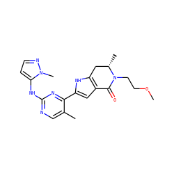 COCCN1C(=O)c2cc(-c3nc(Nc4ccnn4C)ncc3C)[nH]c2C[C@@H]1C ZINC001772624078
