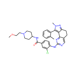 COCCN1CCC(NC(=O)c2ccc(Nc3ncc4c(n3)-c3c(nn(C)c3-c3ccccc3C)CC4)c(Cl)c2)CC1 ZINC000169702458