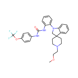 COCCN1CCC2(CC1)CN(c1ccccc1NC(=O)Nc1ccc(OC(F)(F)F)cc1)c1ccccc12 ZINC000103233579