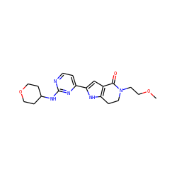 COCCN1CCc2[nH]c(-c3ccnc(NC4CCOCC4)n3)cc2C1=O ZINC001772580502