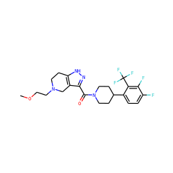 COCCN1CCc2[nH]nc(C(=O)N3CCC(c4ccc(F)c(F)c4C(F)(F)F)CC3)c2C1 ZINC001772574807