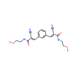 COCCNC(=O)/C(C#N)=C/c1cccc(/C=C(\C#N)C(=O)NCCOC)c1 ZINC000003307885