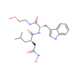 COCCNC(=O)[C@H](Cc1c[nH]c2ccccc12)NC(=O)[C@@H](CC(=O)NO)CC(C)C ZINC000027081778