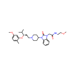 COCCNC(=O)Cn1c(=O)n(C2CCN(CC[C@@H](Oc3cc(OC)ccc3C)C(C)C)CC2)c2ccccc21 ZINC000028874951