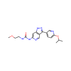 COCCNC(=O)Nc1cc2[nH]nc(-c3ccc(OC(C)C)nc3)c2cn1 ZINC000261070929
