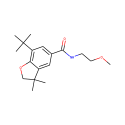 COCCNC(=O)c1cc(C(C)(C)C)c2c(c1)C(C)(C)CO2 ZINC000013781010