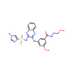 COCCNC(=O)c1cc(Nc2nc3ccccc3nc2NS(=O)(=O)c2cn(C)cn2)cc(OC)c1 ZINC000149097237