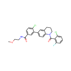 COCCNC(=O)c1ccc(Cl)c(-c2ccc3c(c2)CCCN3C(=O)c2c(F)cccc2Cl)c1 ZINC000211190687