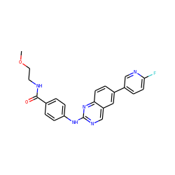COCCNC(=O)c1ccc(Nc2ncc3cc(-c4ccc(F)nc4)ccc3n2)cc1 ZINC000095588022