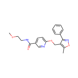 COCCNC(=O)c1ccc(OCc2c(-c3ccccc3)noc2C)nc1 ZINC000141293774