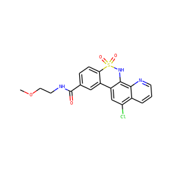 COCCNC(=O)c1ccc2c(c1)-c1cc(Cl)c3cccnc3c1NS2(=O)=O ZINC000141823131