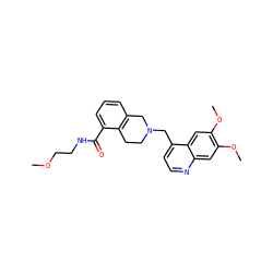 COCCNC(=O)c1cccc2c1CCN(Cc1ccnc3cc(OC)c(OC)cc13)C2 ZINC000040429819