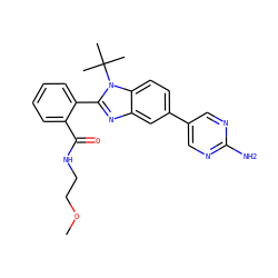 COCCNC(=O)c1ccccc1-c1nc2cc(-c3cnc(N)nc3)ccc2n1C(C)(C)C ZINC000146409573