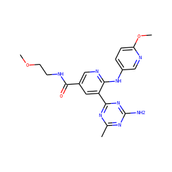 COCCNC(=O)c1cnc(Nc2ccc(OC)nc2)c(-c2nc(C)nc(N)n2)c1 ZINC000113240088