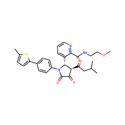 COCCNC(=O)c1ncccc1[C@@H]1[C@@H](C(=O)CC(C)C)C(=O)C(=O)N1c1ccc(-c2ccc(C)s2)cc1 ZINC000169696711