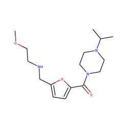 COCCNCc1ccc(C(=O)N2CCN(C(C)C)CC2)o1 ZINC000035995139