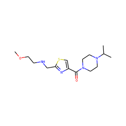 COCCNCc1nc(C(=O)N2CCN(C(C)C)CC2)cs1 ZINC000035812540
