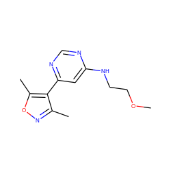 COCCNc1cc(-c2c(C)noc2C)ncn1 ZINC000004266038