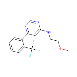 COCCNc1cc(-c2ccccc2C(F)(F)F)ncn1 ZINC000004268356