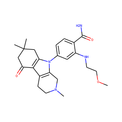 COCCNc1cc(-n2c3c(c4c2CC(C)(C)CC4=O)CCN(C)C3)ccc1C(N)=O ZINC000169307795