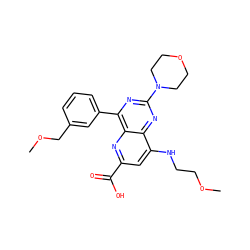 COCCNc1cc(C(=O)O)nc2c(-c3cccc(COC)c3)nc(N3CCOCC3)nc12 ZINC000143040441