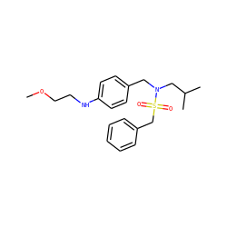 COCCNc1ccc(CN(CC(C)C)S(=O)(=O)Cc2ccccc2)cc1 ZINC000224289463