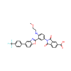 COCCNc1ccc(N2C(=O)c3ccc(C(=O)O)cc3C2=O)cc1-c1nc2cc(-c3ccc(C(F)(F)F)cc3)ccc2o1 ZINC000026990080