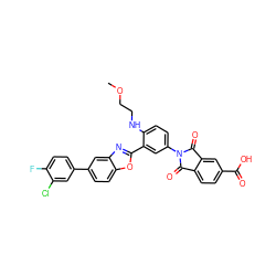 COCCNc1ccc(N2C(=O)c3ccc(C(=O)O)cc3C2=O)cc1-c1nc2cc(-c3ccc(F)c(Cl)c3)ccc2o1 ZINC000026990068