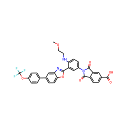 COCCNc1ccc(N2C(=O)c3ccc(C(=O)O)cc3C2=O)cc1-c1nc2cc(-c3ccc(OC(F)(F)F)cc3)ccc2o1 ZINC000026990693