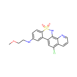 COCCNc1ccc2c(c1)-c1cc(Cl)c3cccnc3c1NS2(=O)=O ZINC000205638627