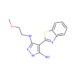 COCCNc1n[nH]c(N)c1-c1nc2ccccc2s1 ZINC000114399655