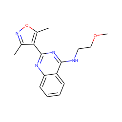 COCCNc1nc(-c2c(C)noc2C)nc2ccccc12 ZINC000004266517