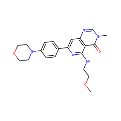 COCCNc1nc(-c2ccc(N3CCOCC3)cc2)cc2ncn(C)c(=O)c12 ZINC000115624550