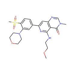 COCCNc1nc(-c2ccc(S(C)(=O)=O)c(N3CCOCC3)c2)cc2ncn(C)c(=O)c12 ZINC000115626236