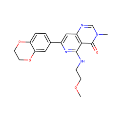 COCCNc1nc(-c2ccc3c(c2)OCCO3)cc2ncn(C)c(=O)c12 ZINC000115625749