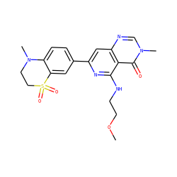COCCNc1nc(-c2ccc3c(c2)S(=O)(=O)CCN3C)cc2ncn(C)c(=O)c12 ZINC000115625322