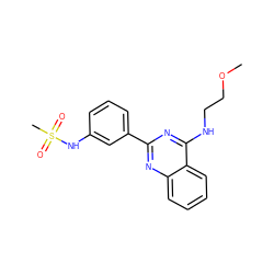 COCCNc1nc(-c2cccc(NS(C)(=O)=O)c2)nc2ccccc12 ZINC000004239230