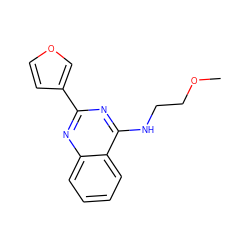 COCCNc1nc(-c2ccoc2)nc2ccccc12 ZINC000004266521