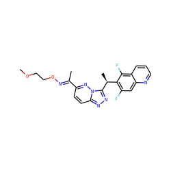 COCCO/N=C(\C)c1ccc2nnc([C@@H](C)c3c(F)cc4ncccc4c3F)n2n1 ZINC000096170370
